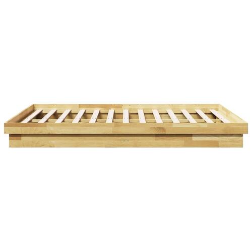 Sengeramme uden madras 135x190 cm Massivt træ Eg