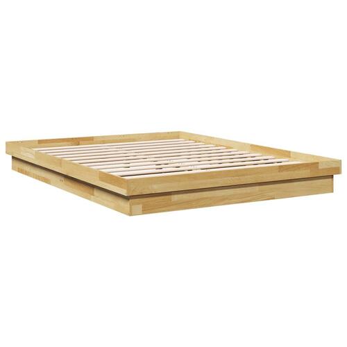 Sengeramme uden madras 135x190 cm Massivt træ Eg