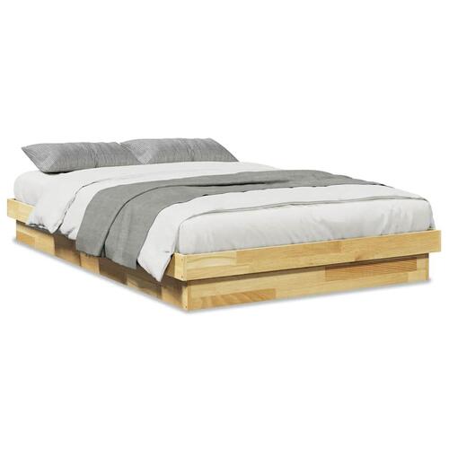 Sengeramme uden madras 120x200 cm Massivt træ Eg