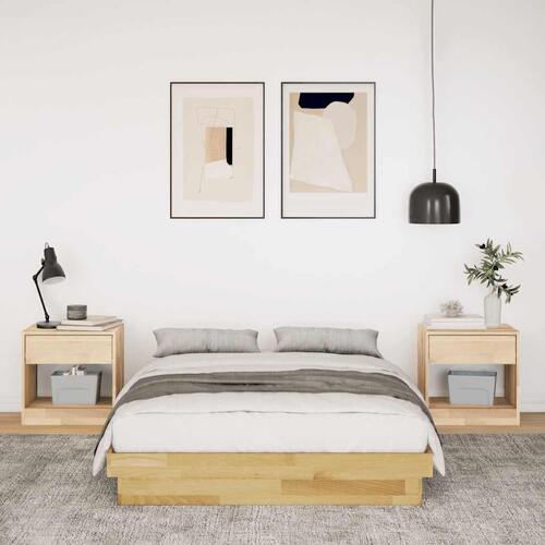 Sengeramme uden madras 120x200 cm Massivt træ Eg