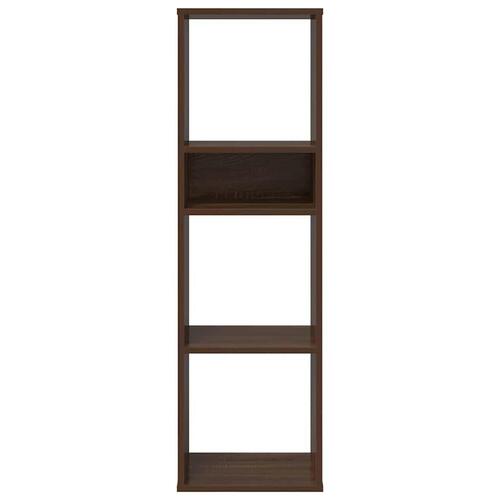 Bogreol 34x31x112 cm konstrueret træ brun egetræsfarve