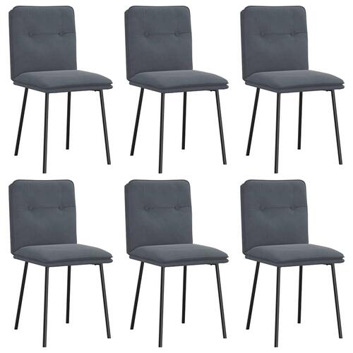 Spisebordsstole 6 stk. velour mørkegrå