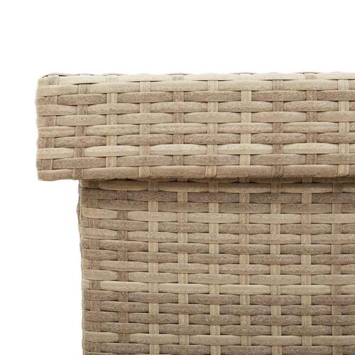 Opbevaringsboks med hjul 160x55x75 cm polyrattan beige
