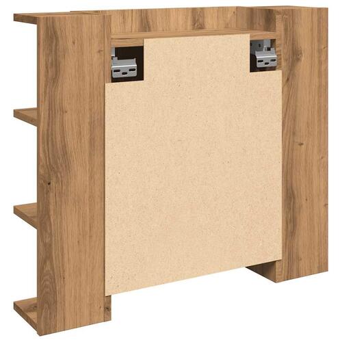 Spejlskab med LED-lys 70x16,5x60 cm kunsteg