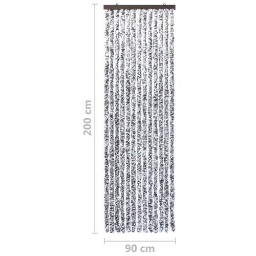 Insektgardin 90x200 cm chenille brun og beige