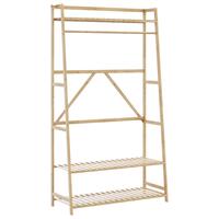 Tøjstativ med hylder 110x40x180 cm bambus