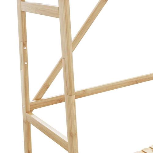 Tøjstativ med hylder 110x40x180 cm bambus