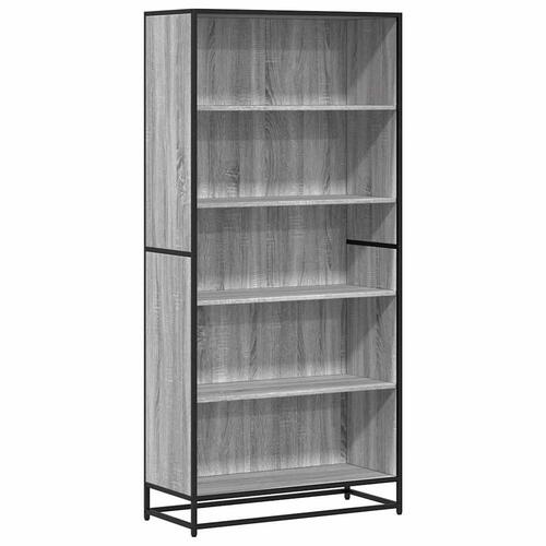 Bogreol 80,5x35x170,5 cm konstrueret træ grå sonoma-eg