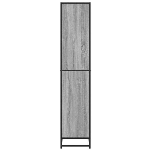Bogreol 80,5x35x170,5 cm konstrueret træ grå sonoma-eg