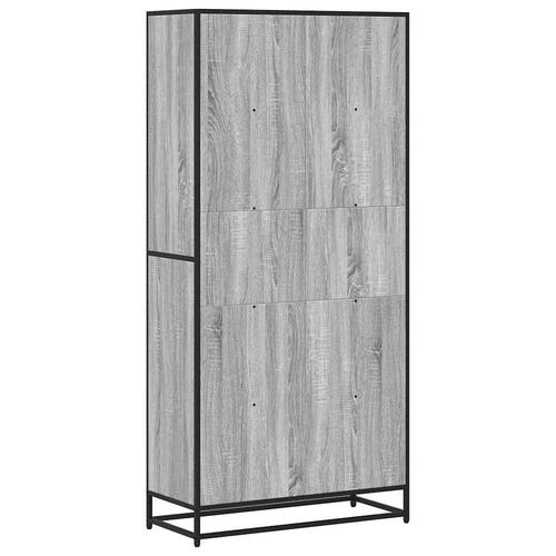 Bogreol 80,5x35x170,5 cm konstrueret træ grå sonoma-eg