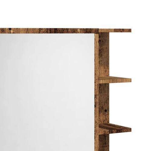 Badeværelsesskab med spejl 62,5x20,5x64 cm konstrueret træ