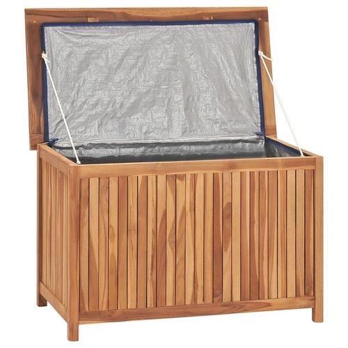 Opbevaringskasse til haven 90x50x58 cm massivt teaktræ