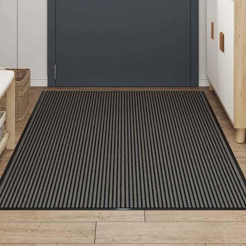 Dørmåtte Stribe Sort og Grå 115x200 cm