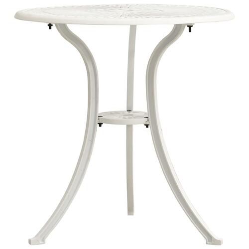 Havebord 62x62x65 cm støbt aluminium hvid