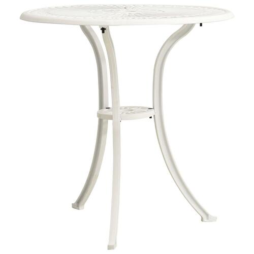 Havebord 62x62x65 cm støbt aluminium hvid