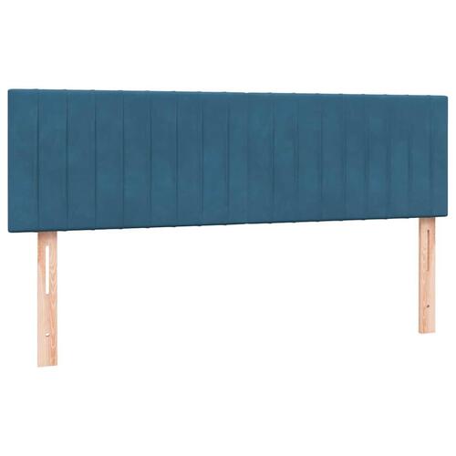 Kontinentalseng med madras 140x220 cm fløjl mørkeblå