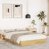 Sengeramme uden madras 120x190 cm Massivt træ Eg