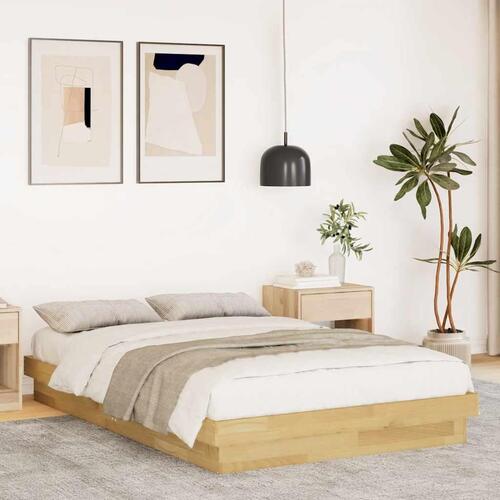 Sengeramme uden madras 120x190 cm Massivt træ Eg