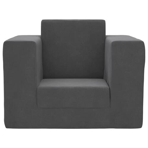 Sofaseng til børn blødt plys antracitgrå