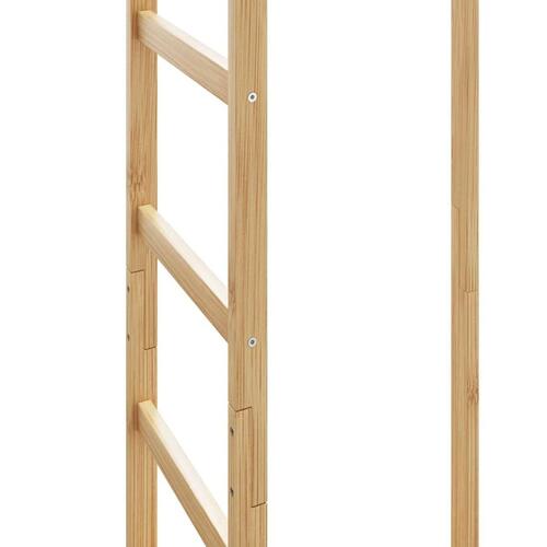 Garderobestativ med kroge og hylder 38,5x30x156 cm bambus