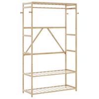 Tøjstativ med hylder 110x40x175 cm bambus