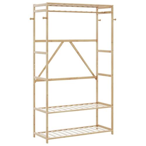 Tøjstativ med hylder 110x40x175 cm bambus