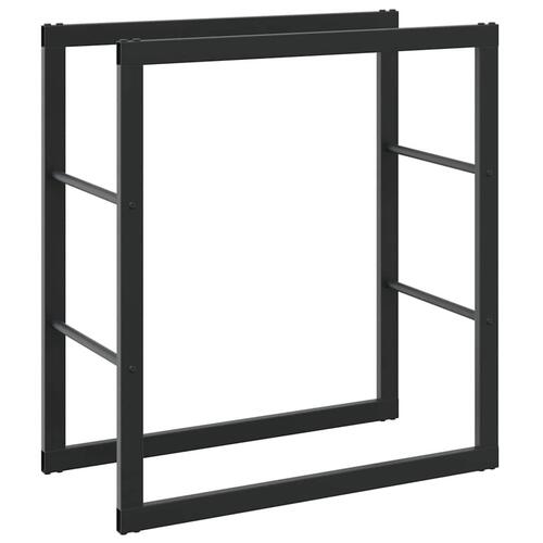 Brændestativ 55x30x61 cm stål sort