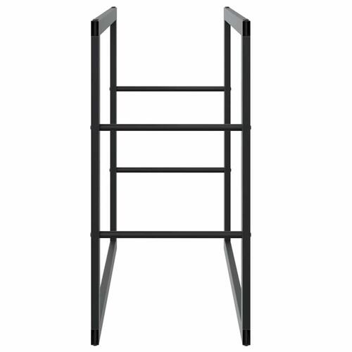 Brændestativ 55x30x61 cm stål sort