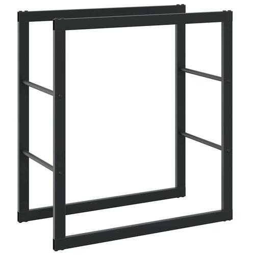 Brændestativ 55x30x61 cm stål sort