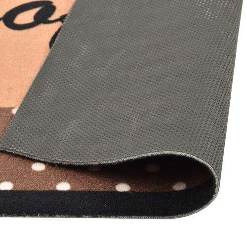 Vaskbar køkkenmåtte 60x300 cm kaffedesign brun