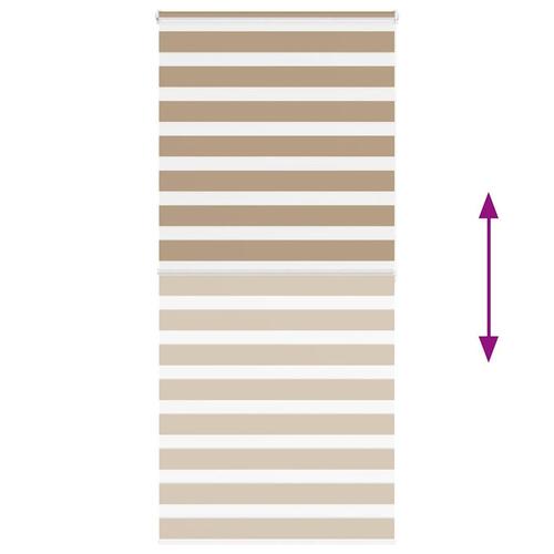 Zebragardin sandbrun 110x200 cm stofbredde 105,9 cm polyester
