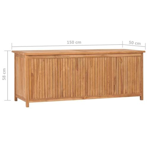 Opbevaringskasse til haven 150x50x58 cm massivt teaktræ