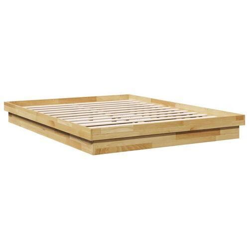 Sengeramme uden madras 150x200 cm Massivt træ Eg