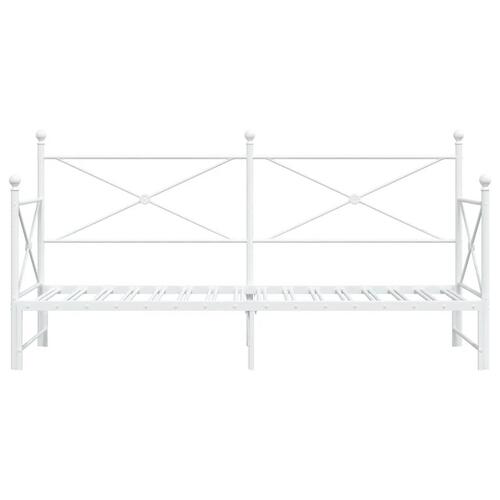 Daybed med udtræk uden madras 90x200 cm stål hvid