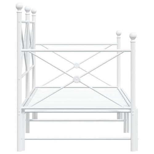 Daybed med udtræk uden madras 90x200 cm stål hvid