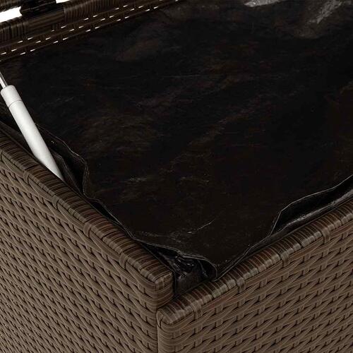 Opbevaringsboks med hjul 160x55x75 cm polyrattan brun