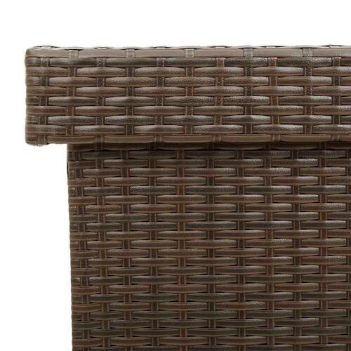 Opbevaringsboks med hjul 160x55x75 cm polyrattan brun