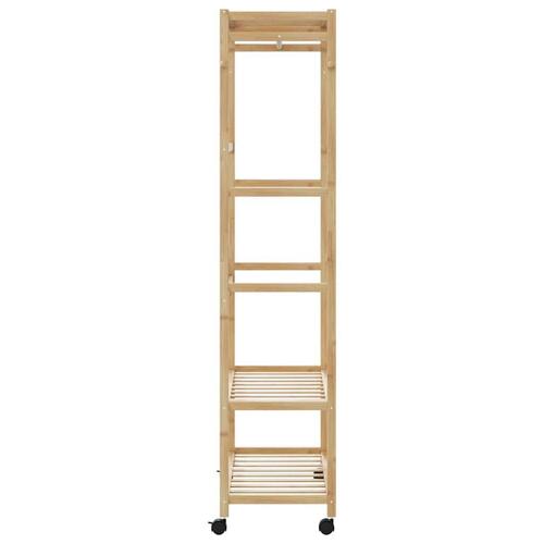 Tøjstativ med hylder og hjul 90x40x179,5 cm bambus