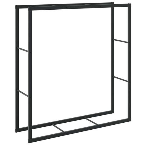 Brændestativ 110x30x116 cm stål sort