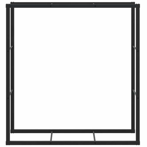 Brændestativ 110x30x116 cm stål sort