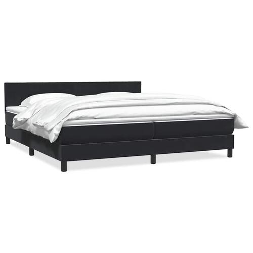 Kontinentalseng med madras 180x210 cm fløjl sort