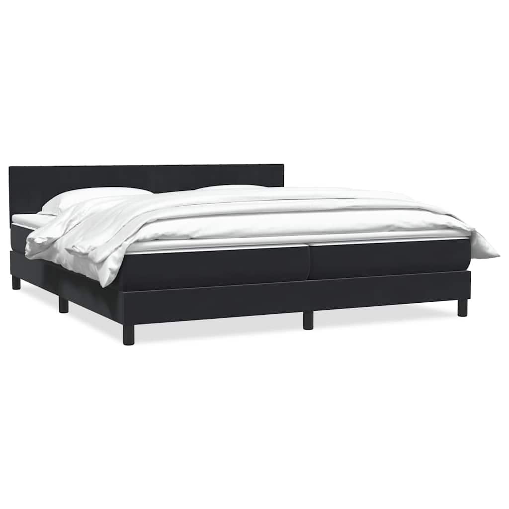 Kontinentalseng med madras 180x210 cm fløjl sort
