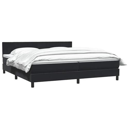 Kontinentalseng med madras 180x210 cm fløjl sort
