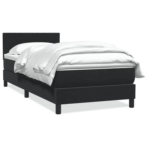 Kontinentalseng med madras 90x210 cm fløjl sort