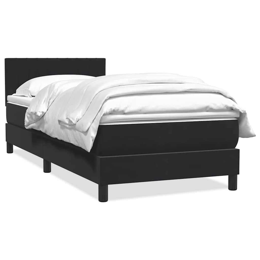 Kontinentalseng med madras 90x210 cm fløjl sort