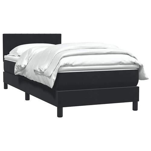 Kontinentalseng med madras 90x210 cm fløjl sort
