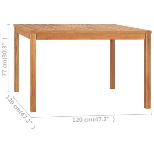 Havebord 120x120x77 cm massivt teaktræ