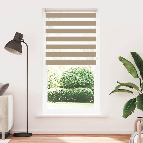 Zebragardin sandbrun 115x200 cm stofbredde 110,9 cm polyester