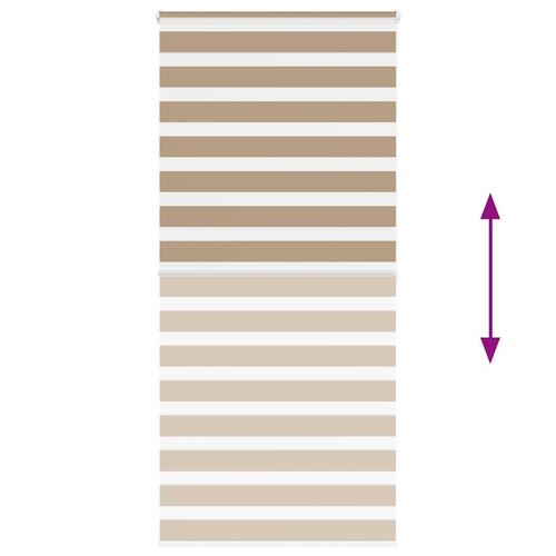 Zebragardin sandbrun 115x200 cm stofbredde 110,9 cm polyester