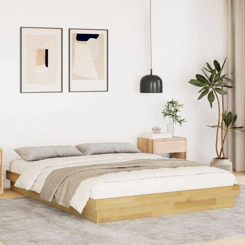 Sengeramme uden madras 160x200 cm Massivtræ Eg